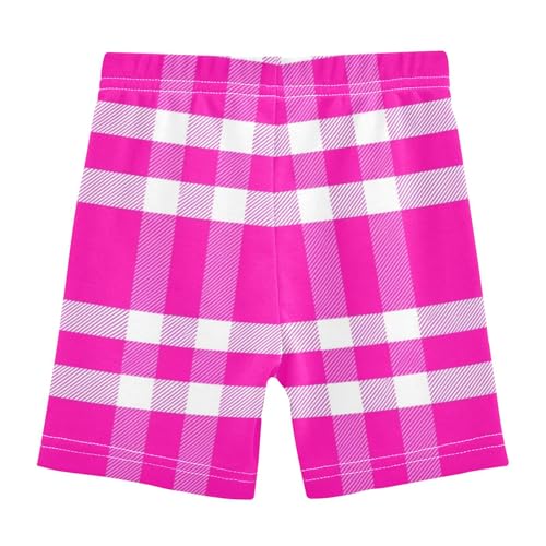 White Pink Plaid Toddler Biker Shorts for Girls Cotton Under Dress Shorts Funny 4t Summer Clothes2