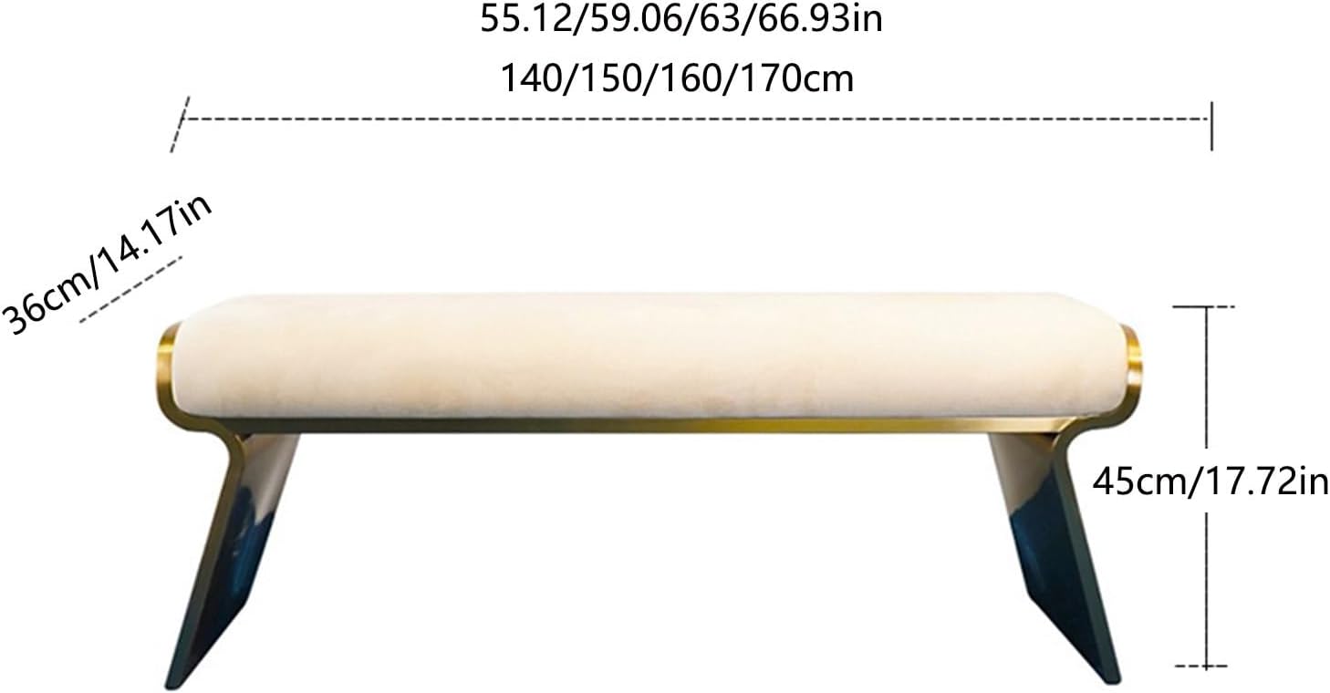 Modern Bed Bench, Modern Upholstered End of for Bedroom, Window Ottoman Benches Seat,Shoe for Entryway Living Room Entryway(140 * 36 * 45cm)