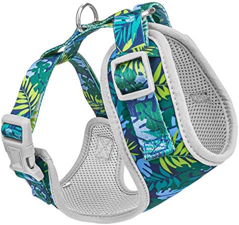 Bayou Dog Harness No Pull, Soft Mesh Pet Harnesses with Leaf Pattern, Adjustable Breathable Padded Puppy Vest for Small Medium Dogs