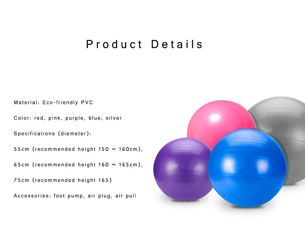 Palla Fitness, Palla Pilates Anti-Scoppio 55c/65c/75c/85c Palla da