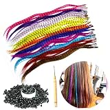 39 Strands 13 Colors 16'' Mixed Colors Colored Synthetic Feather Hair Extensions Kit (Not Real Feath
