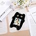 Tweruna Black Cartoon Plush Photocard Holder Keychain, Cute Cartoon Cat Photo Card Holder Keychain, Soft Plush Photo Card Holder for ID Card Cover Photo Protective Bag Pendant Decor