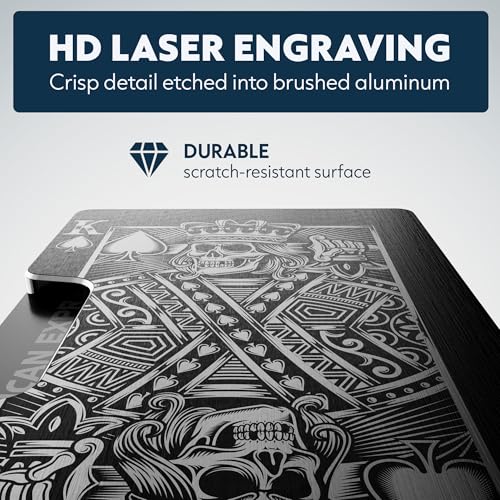 Image of 2.5D Printed Aluminum Wallet for Men: Slim Money Clip & Card Holder with Tactile Selective Varnish. Enhanced RFID Blocking, Compact, Unique & Minimalist, House of Cards | Skull King,