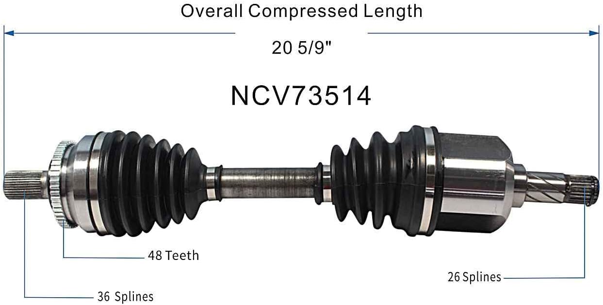 GSP NCV73514 CV Axle Shaft Assembly - Left Front (Driver Side)
