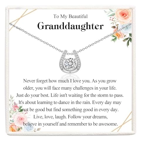 VOSAP Horseshoe Pendant Necklace for Granddaughter Cover