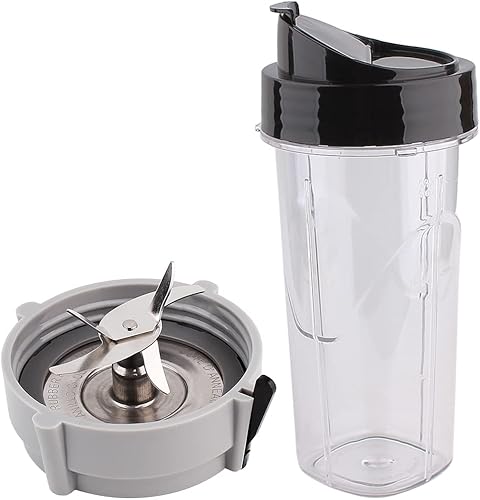 Piezas de repuesto Blender Blend-N-Go Smoothie Kit, incluye cuchilla con tapa inferior gris y taza de 24 onzas, compatible con Oster Blenders Pro