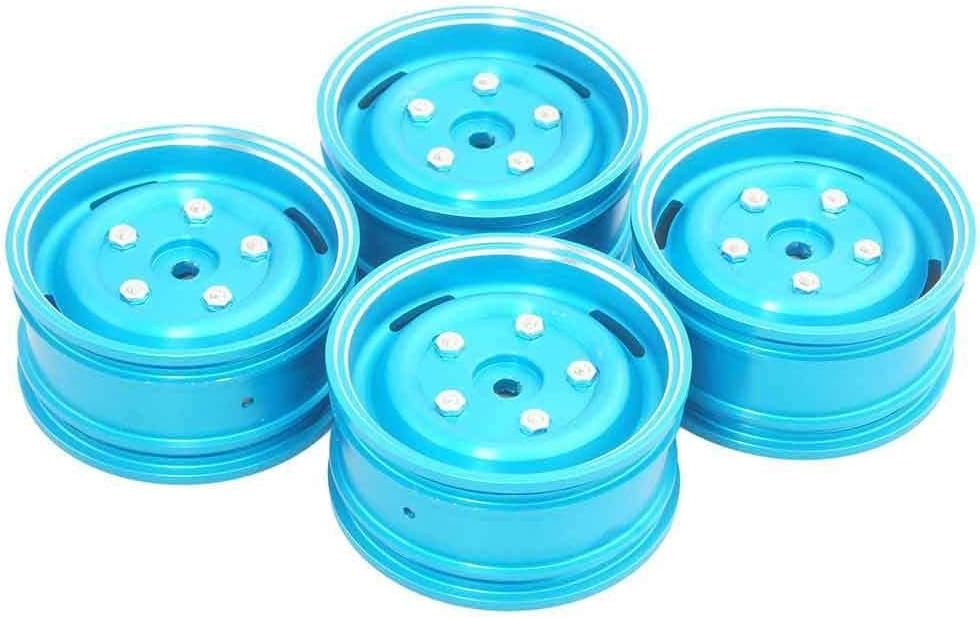 4PCS RC 1.9" Aluminum Alloy Wheels Rims for 1/10 SCX10 Tamiya CC01 D90 RC On-Road Touring Car Crawler Car (Blue)