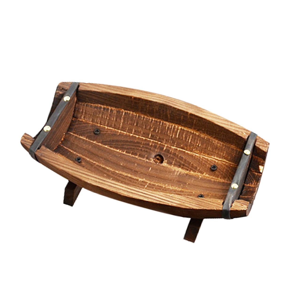 Pot de fleur en bois d'extérieur : jardinière demi-tonneau rustique pour jardin