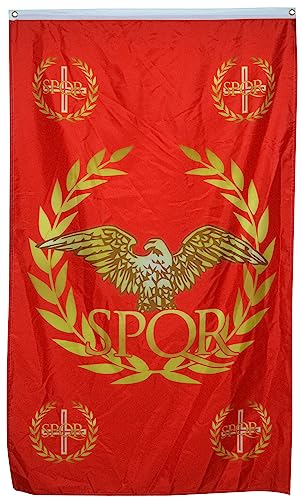 Garden Flag Spqr Roman Empire Senate & People Of Rome History Yard Flag Double-Sided Decoration Flags Waterproof Outdoor Flags For Festival Decorations Club Carnivals 90X150 Cm