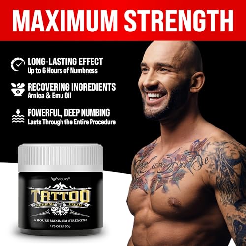Tattoo Numbing Cream Maximum Strength(50g), 6 Hours Maximum Strength, Numbing Cream for Waxing Brazilian Wax, Best Tattoo Numbing Cream, Numbing Cream for Tattoos, Numbing Cream for Waxing - Thumbnail 2