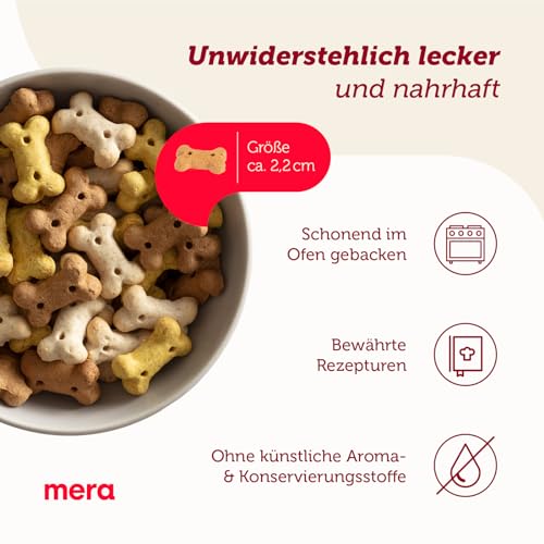 MERA Bakery Puppy Knochen Mix Hundeleckerli für Training oder als Snack, Leckereien für Hunde aus natürlichen Zutaten, schonend gebackene Hundekekse (10kg)