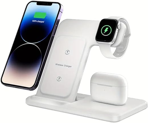 3 in 1 Caricatore Wireless per iPhone 11/12/13/14/XS/X/8 serie, Apple...