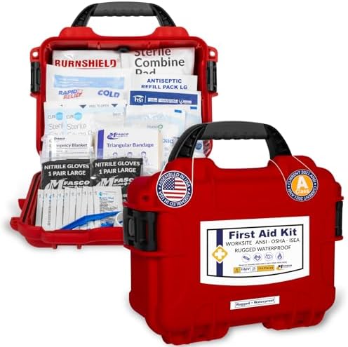 Worksite OSHA 2021Class A First Aid Kit - Rugged, Waterproof Case...