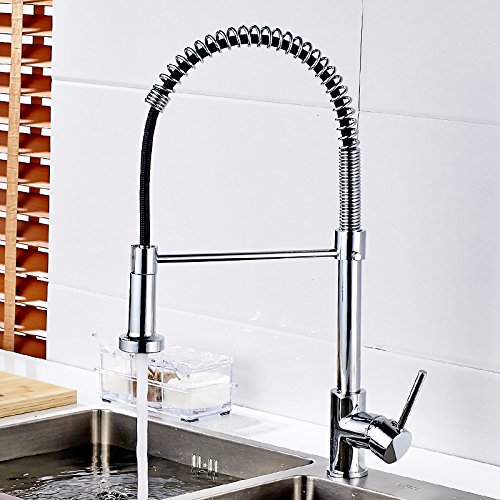 Robinet de cuisine extractible mitigeur évier chrome monotrou bar