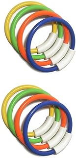 Pool Diving Rings 8 pcs Colorful Diving Rings Underwater Swimming Grab Toy Rings Diving Training Accessory (Orange Green Yellow Blue) Water Diving Rings