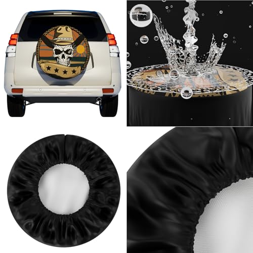 Image of OFFCURVE Spare Tire Cover Thickening PVC Leather Automotive Wheel Cover Universal Fit for Jeep, Trailer, RV, SUV, Truck, Tough Tire Wheel Soft Cover Waterproof Sun Rain Snow Tire Protector, 15 Inch