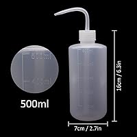 Vista 2 de Botella exprimible de 16.9 fl oz, 2 botellas de tatuaje de 16 onzas, botellas de plástico de seguridad para tatuajes de laboratorio de limpieza