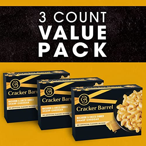 Cracker Barrel Sharp Cheddar Macaroni & Cheese Dinner (3 Ct Pack, 14 Oz Boxes) #TOP6