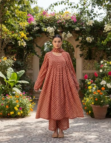 Combinaison kurti chic ensemble Anarkali imprimé rayonne anti-inconfort - 6