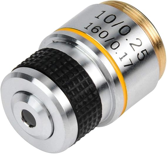Achromatic Microscope Objective, 10X Achromatic Objective Lens, 160/0.17 Biological Microscope Achromatic Objectives Lens, for Biological Microscope