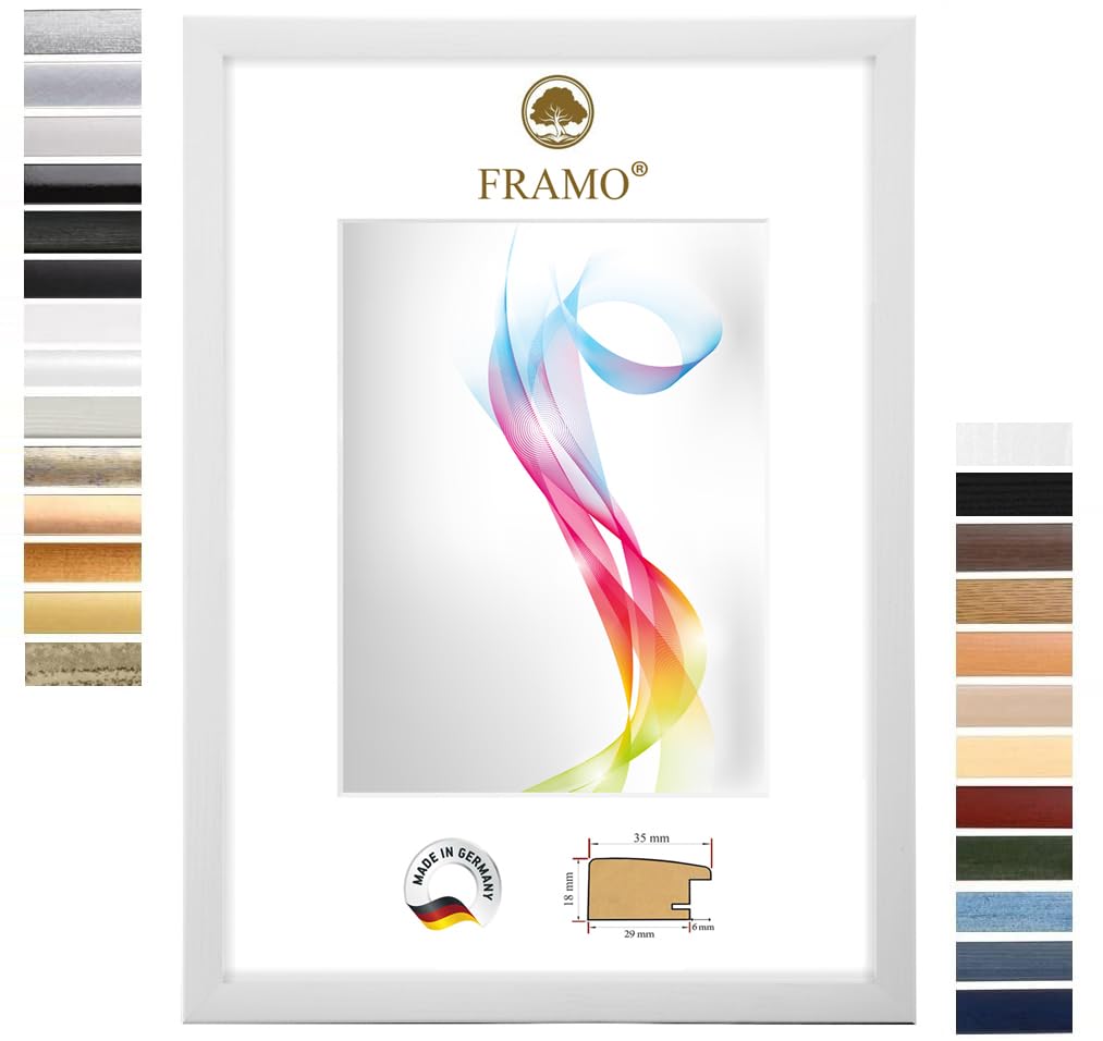 FRAMO Marco de fotos de madera de 50 x 140 cm (tamaño de la imagen) en color pino blanco, tamaño a elegir, marco para pósteres, puzles, collage de fotos, hecho a medida, marco de fotos a medida
