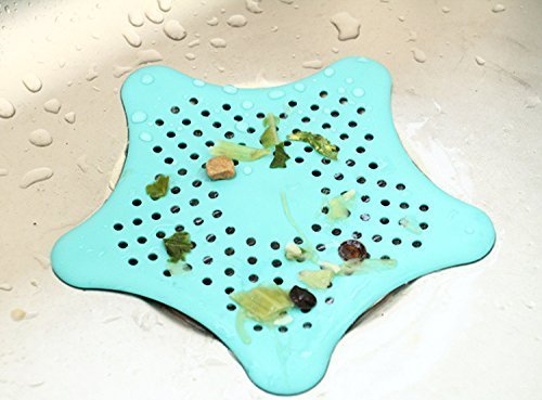 HEMJEX Silicone Sink Filter Bathroom Hair Catcher Star Shaped Strainer (Multi Colour) 1