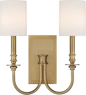 Crystorama Lloyd 2 Light Aged Brass Sconce