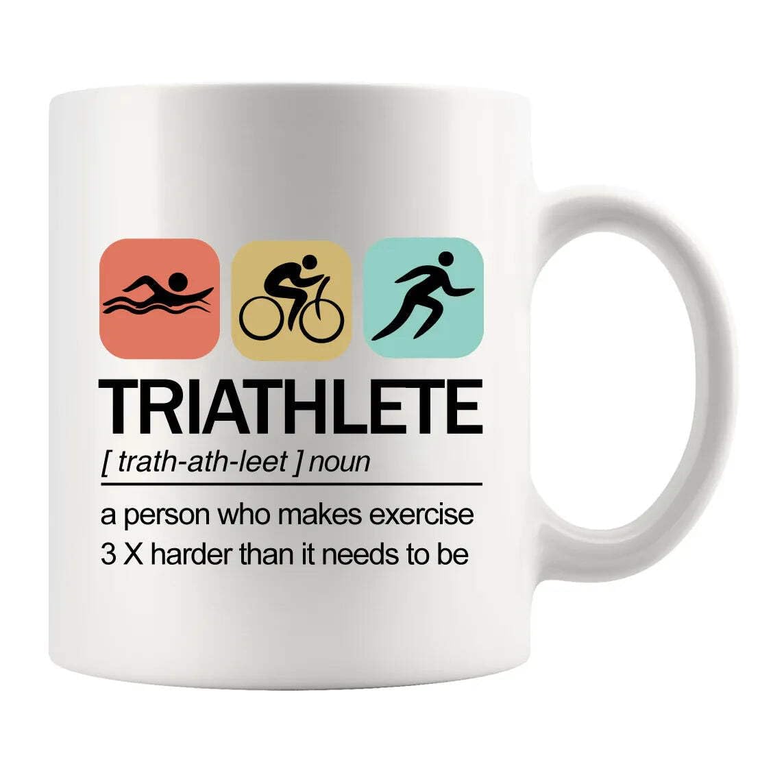 Panvola Triathlete Definition Mug Athlete Gifts Swimmer Biker Runner Sports Player Ceramic Mug Novelty Drinkware (White, 11 Ounces) — image 1