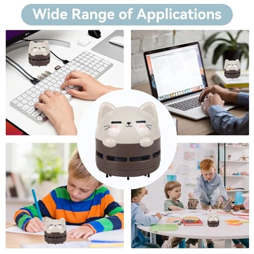 HERCHR Tischstaubsauger Mini Tischsauger, Klein Handstaubsauger USB Wiederaufladbar Staubsauger, Tragbar Kabellos, Hohe Saugleistung Staub Reiniger Für Desktop, Büro