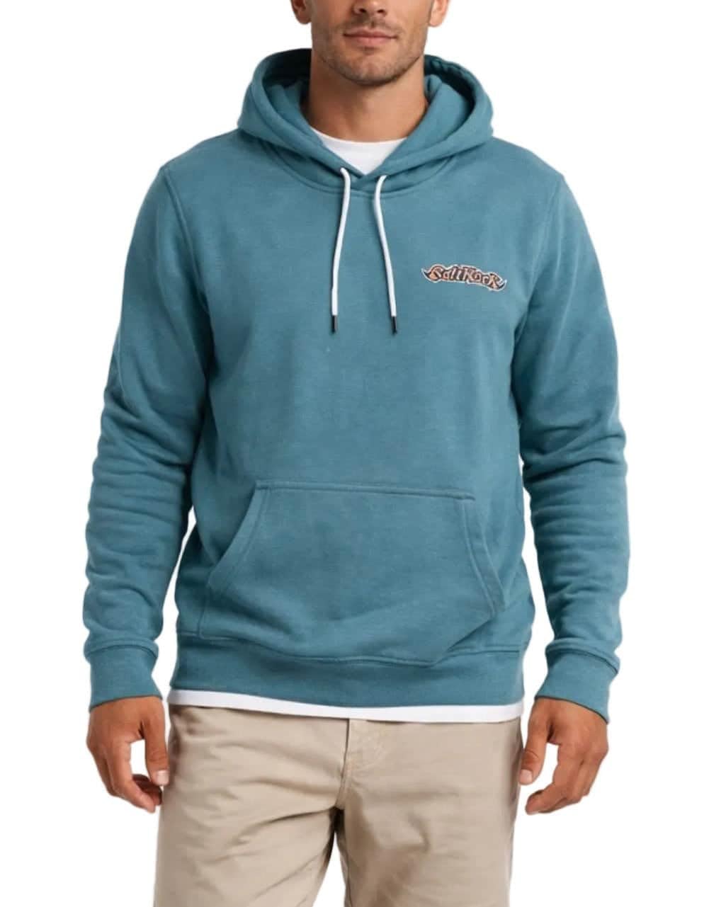 Saltrock Mens Heritage Logo Hoodie Blue (UK, Alpha, L, Regular, Regular, Blue)