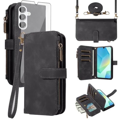Protection Samsung Galaxy A16 5G avec porte-cartes de crédit et rabat