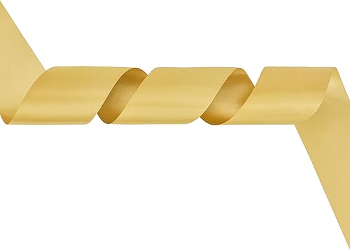 Miniatura 8 de MEEDEE Cinta de satén dorada Lux - Cinta de satén de doble cara de 3 pulgadas, cinta de Navidad dorada por 10 yardas, cinta dorada ancha para