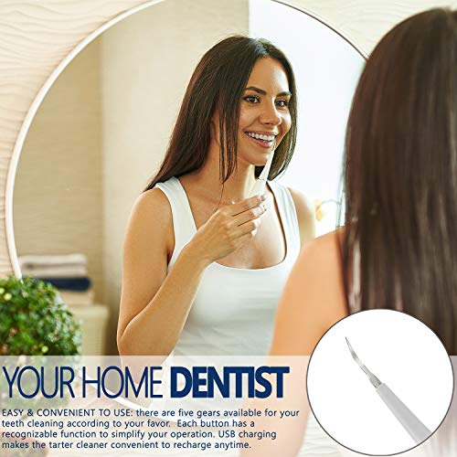 Tartar, Plaque Remover For Teeth Cleaning Kit - Tooth Cleaner - Dental Calculus Remover - Removes Calculus, Stain, Plaque, Tartar - Teeth Cleaning Tool (White)