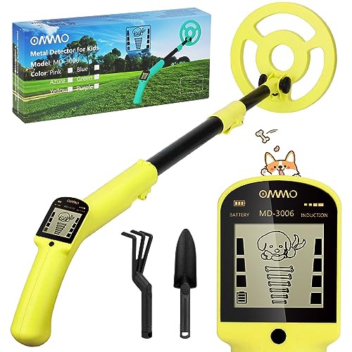 Image of OMMO Metal Detector, Adjustable 27.5 inch-37.8 inch Metal Detector for Kids with Intuitive LCD Display, Lightweight Kids Metal Detectors with 6 inch Search Coil for Exploration Outdoor