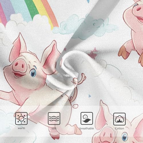Wusikd Cute Piglets Girls' Underwear Cotton Rainbow Girls Briefs Soft Toddler Underwear 2T3