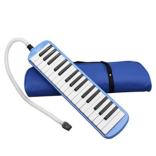 Kuyal 32 Key Melodica, Piano Style Melodica Keyboard, Musical Education Instrument For Music Lovers Beginners And Children With Mouthpiece & Hose & Bag (Blue)