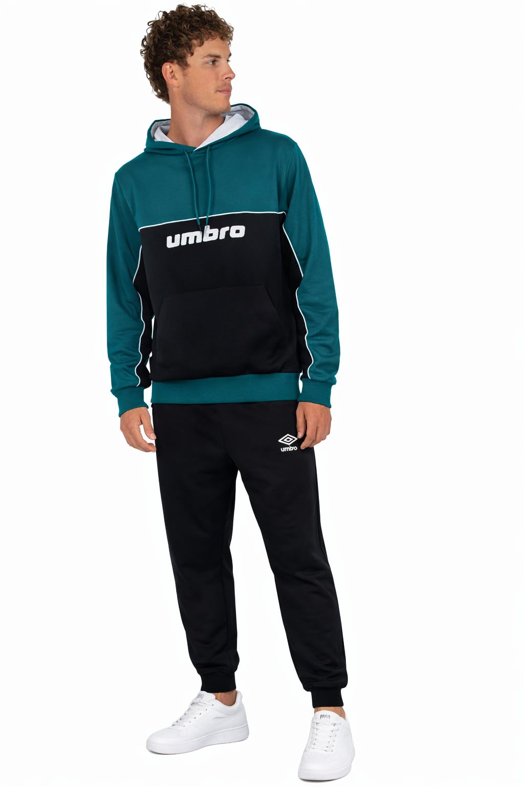 Tuta Uomo Umbro Felpata calda nero blu cappuccio invernale full zip M L XL XXL e