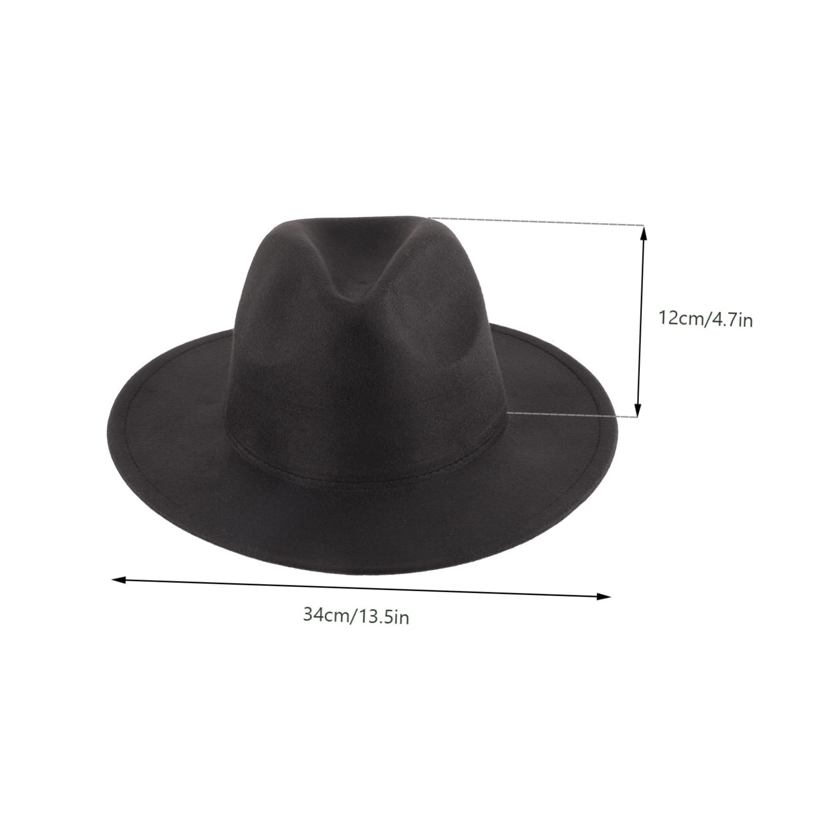 WOFASHPURET Classic Wide Brim Fedora Hat for Men Elegant Jazz Costume Accessory Durable Lightweight Design for Parties Gardening Beach Outdoor Events Black