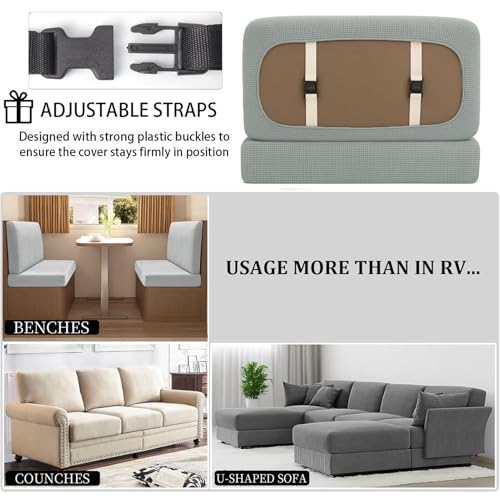 CDPTD Wohnwagen-Sitzbezug, Stretch-Jacquard, haustierfreundlich, spritzwassergeschützt, für Wohnmobile, Sofas, Bank, Couchkissen (grau 1, B 35–45 cm, T 35–45 cm)