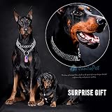 JanToPet Hundehalsband, Edelstahl, verstellbar, Gehhalsband, Metall, kubanische Glieder, Hundehalsband, kaufest, dreireihig, Kette, Hundehalsband für große, kleine, mittelgroße Hunde (3 Reihen, S)