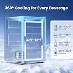 4.5 Cu.Ft Beverage Refrigerator Cooler - 145 Can Mini Fridge Glass Door for Soda Beer Wine, Small Refrigerator for Bedroom Office Home Bar, 4 Adjustable Shelves, Silver - Image 3