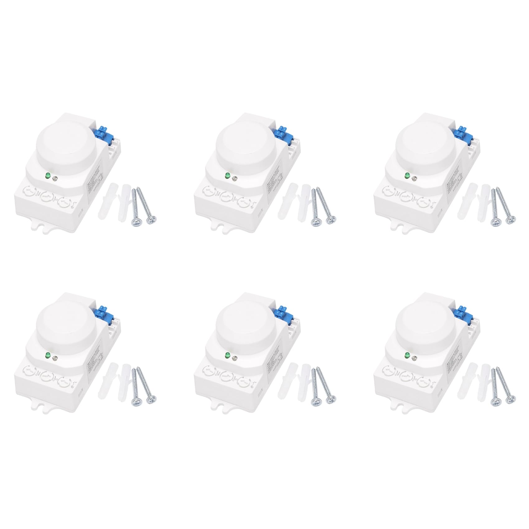 Jnchdghwa White 6X 5.8Ghz Hf System Led Microwave 360 Degree Motion Sensor Light Switch Body Motion Detector