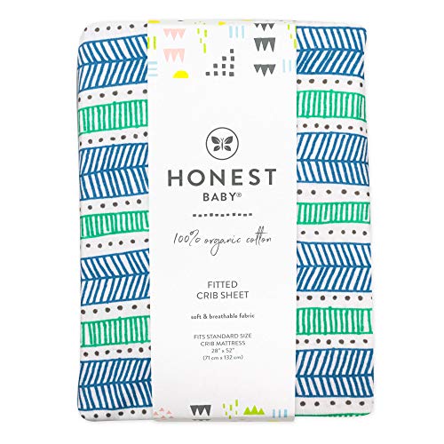 Image of HonestBaby Unisex-Baby Classics Fitted Crib Sheets Set Standard Mattress, 100% Organic Cotton Baby Boys, Girls, Neutral, 1 Pack - Fall Floral Purple, One Size
