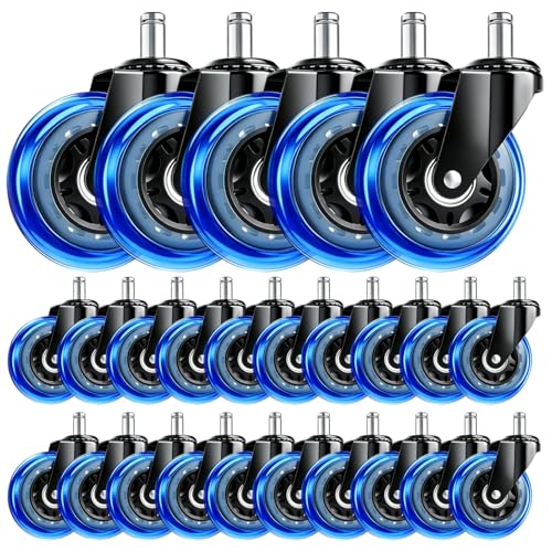 Image of 3 Inch Office Chair Wheels, Set of 25 (Blue)