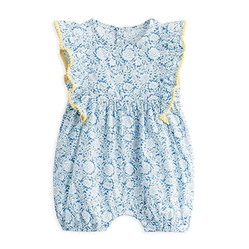 Simplee kids Baby Infant Girls Summer Romper Bodysuit Summer Cotton Ruffle Sleeve Floral Onesies for18 Months Pink