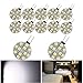 EverBrightt 12-Pack White Round G4 5050 12SMD LED RV Camper Light Bulb Home Reading Light Marine Lamps DC 12V
