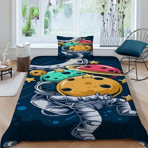 Housse de couette starry sky anti-plis en microfibre confortable pour lit 1 place - 3