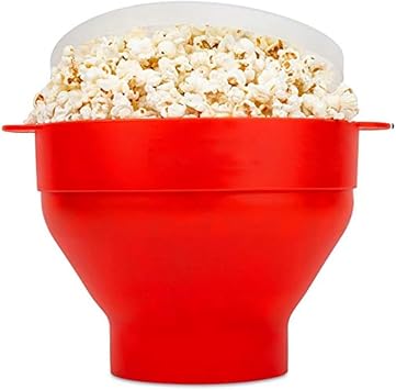 Silicone Microwave Popcorn Maker Foldable Popcorn Bowl Microwave Popcorn Maker with Lid