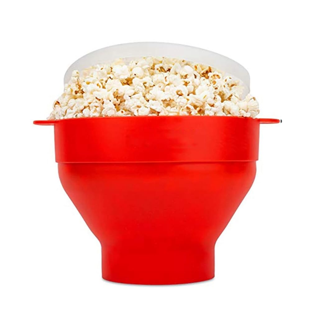 CTRLZS Silicone Microwave Popcorn Maker Foldable Popcorn Bowl Microwave Popcorn Maker with Lid