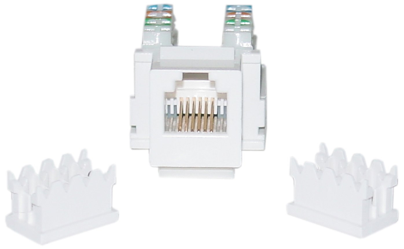 Offex Keystone Insert, White, Phone/Data Jack, RJ11/RJ12 Female to 110 Type Punch Down, White (OF-320-120WH)